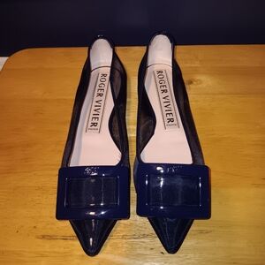 Roger Vivier Blue Mesh Flats Size 36 1/2